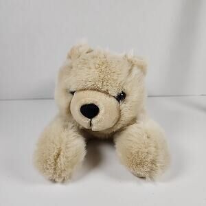 SKM Floppy Bean Bag Pets “Gerry” Teddy Bear Beige Soft Rare Vintage 15"